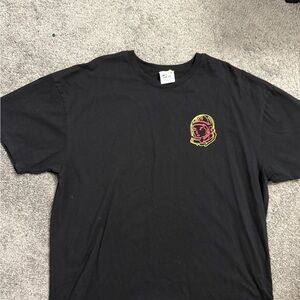 Billionaire Boys Club Black Tee with Gold and Red Astronaut Graphic